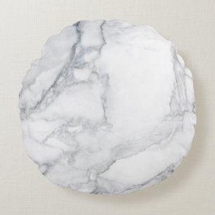 Cojín Redondo Textura de mármol blanco