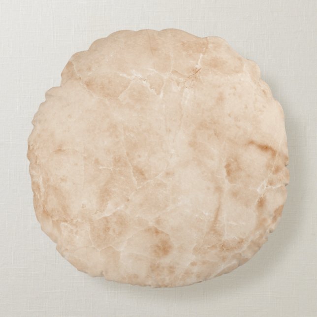 Cojín Redondo Textura de mármol cremoso (Anverso)