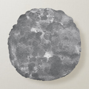 Cojín Redondo Textura de mármol gris oscuro