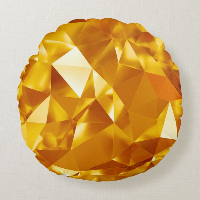 Cojín Redondo Textura de oro abstracta (Anverso)