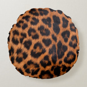 Cojín Redondo Textura de piel de leopardo: Mancha de leopardo de