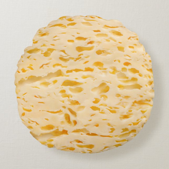 Cojín Redondo Textura de queso con agujeros (Anverso)