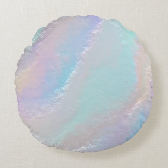 Cojín Redondo Textura del arco iris abstracta (Anverso)