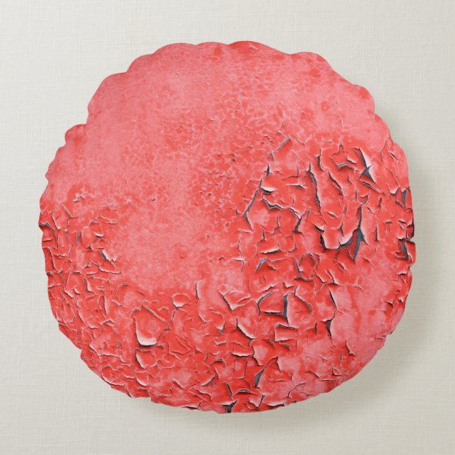 Cojín Redondo Textura del retrogrupo de pared de hierro pintado  (Anverso)