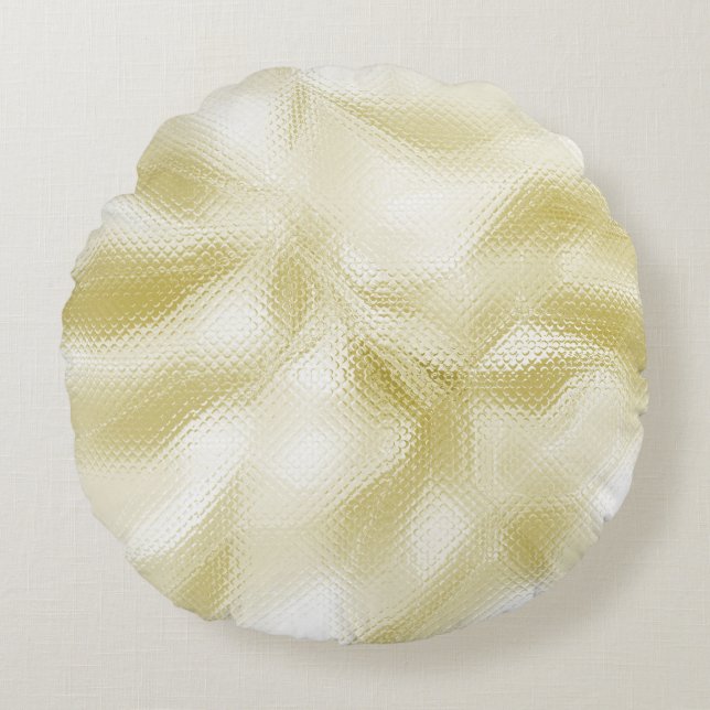 Cojín Redondo Textura dorada elegante (Anverso)
