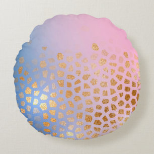 Cojín Redondo Textura dorada: fondo abstracto degradado