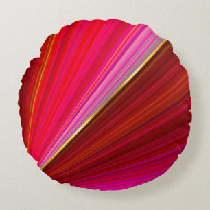 Cojín Redondo Textura geométrica abstracta del rojo de la