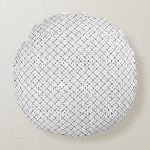 Cojín Redondo Textura geométrica monocroma Aspecto de diamante c