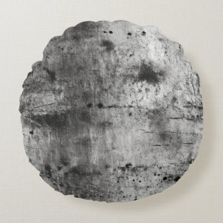 Cojín Redondo Textura gris y negro grunge deteriorada