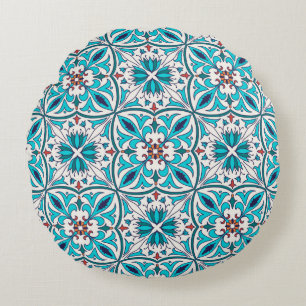 Cojín Redondo textura inmaculada. Hermoso patrón de colores
