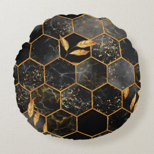 Cojín Redondo Textura sin soldadura de hexágono de mármol con ho