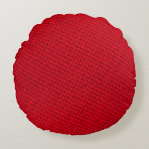 Cojín Redondo Textura vibrante de tela roja