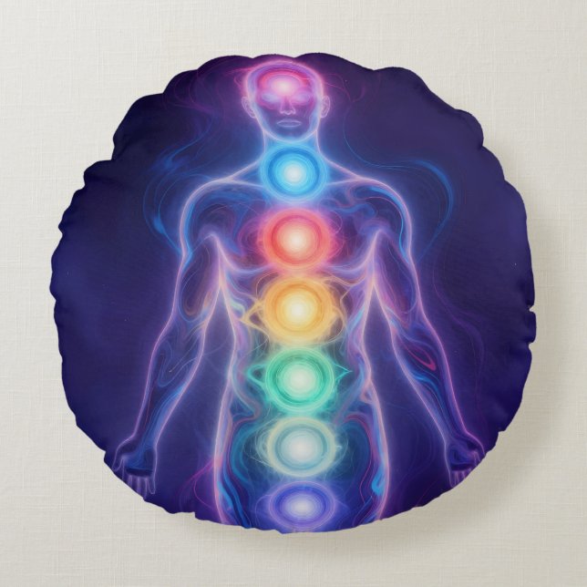 Cojín Redondo  The 7 Chakras (Anverso)
