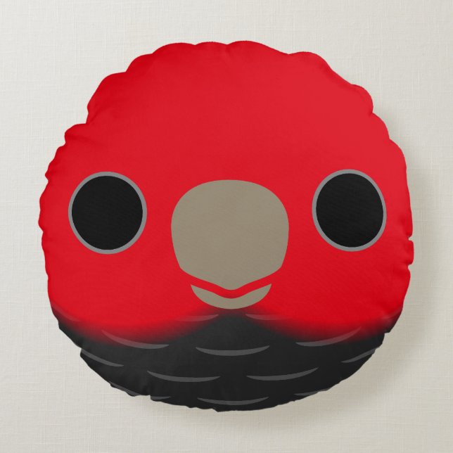 Cojín Redondo The face of a male Gang-gang cockatoo (Anverso)