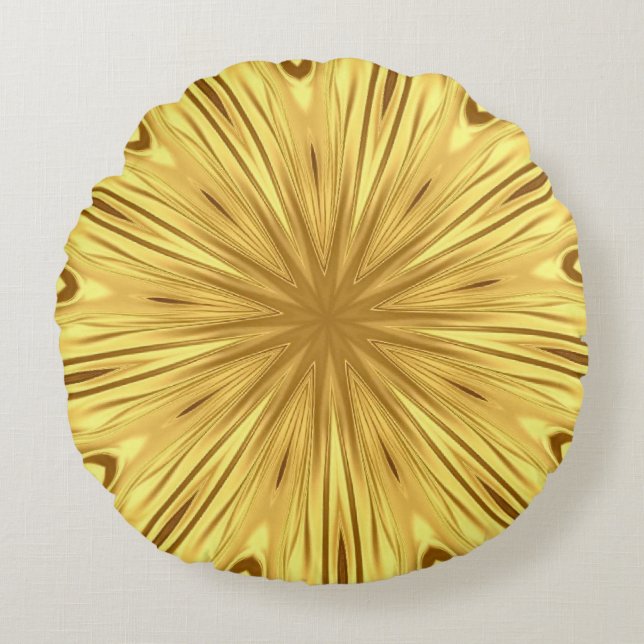 Cojín Redondo The Gilded Zenith: Molten Gold & Deep Crimson Luxu (Anverso)