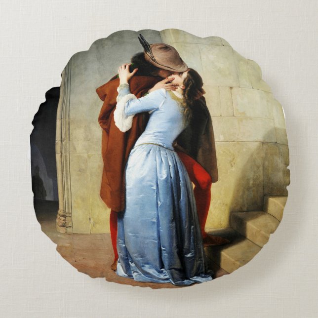 Cojín Redondo The Kiss - Francesco Hayez Il Bacio  (Anverso)