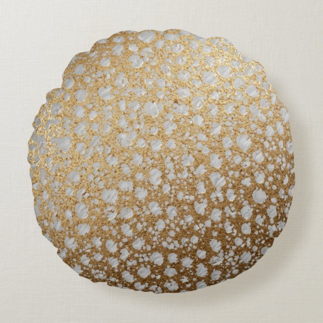 Cojín Redondo The Luxury of Gold Pattern, Modern, Trendy,Elegant (Anverso)