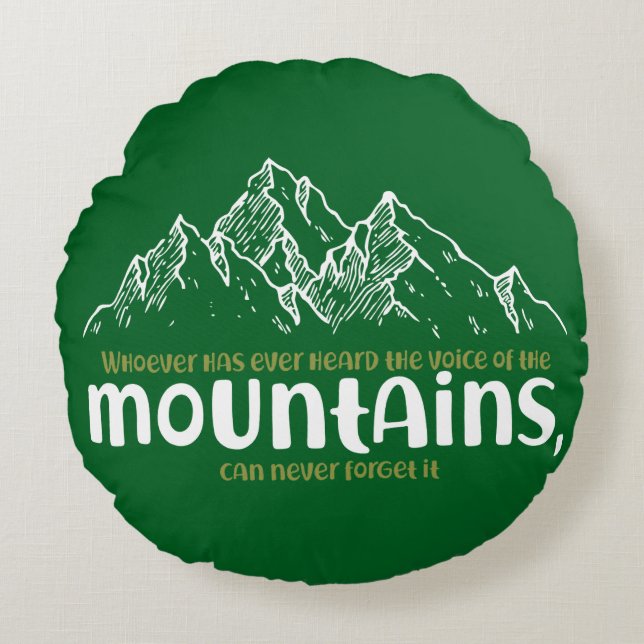 Cojín Redondo The Voice of the Mountains (Anverso)