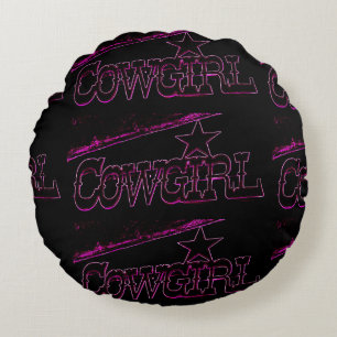 Cojín Redondo Thunder_Cove negro cobhesa rosa