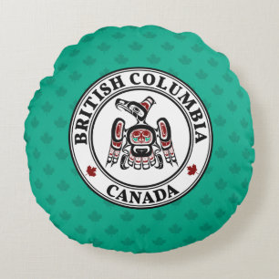 Cojín Redondo Thunderbird nativo americano de raza negra Kaigani