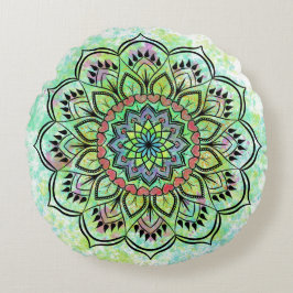 Cojín Redondo Tie-Dye Mandala Meditación Ronda Pillow
