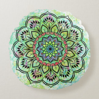 Cojín Redondo Tie-Dye Mandala Meditación Ronda Pillow