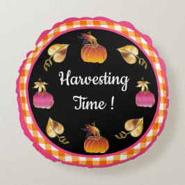 Cojín Redondo Tiempo de cosecha caprichoso