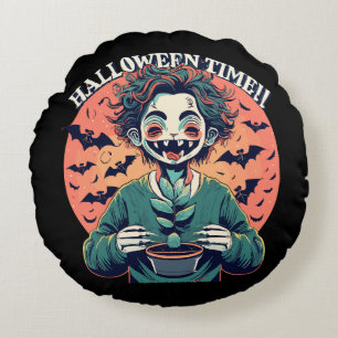 Cojín Redondo Tiempo de Halloween, pero en realidad es tiempo fe