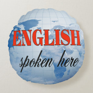 Cojín Redondo Tierra nublada de habla inglesa