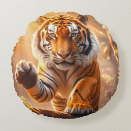 Cojín Redondo Tigre - Tigre dorado