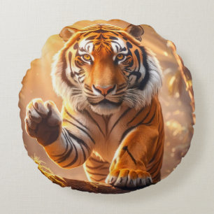 Cojín Redondo Tigre - Tigre dorado