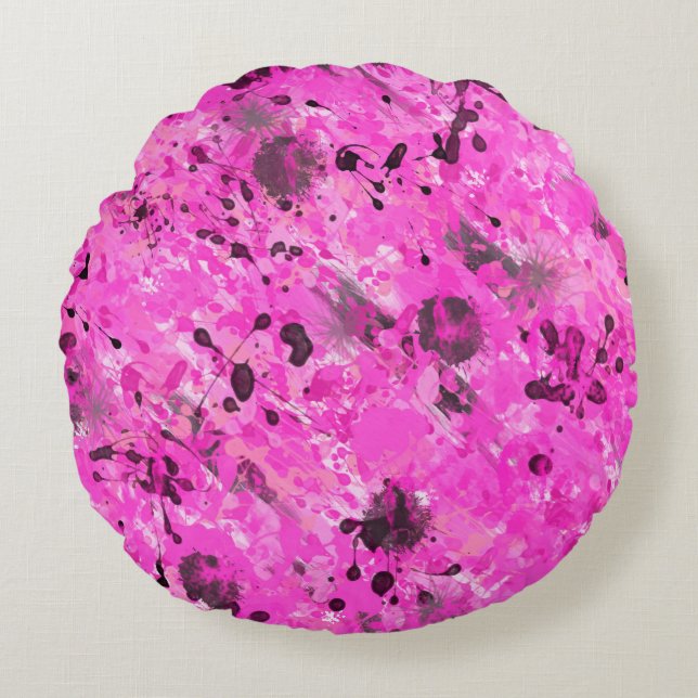 Cojín Redondo Tinta rosa (Anverso)