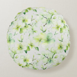 Cojín Redondo Tinte Floral Verde Menta en Dye
