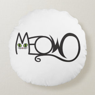 Cojín Redondo Tipografía Gato Maúlla
