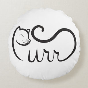 Cojín Redondo Tipografía Purr NEGRO