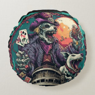 Cojín Redondo TOCOCLAWS #10 Taza de café para zombies de doble c