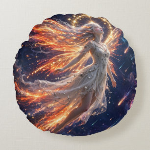 Cojín Redondo TOCOCLAWS Galaxia Celestial Hada Cósmica Fantasía