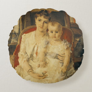 Cojín Redondo Toda la felicidad c.1880
