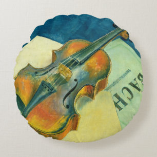 Cojín Redondo Todavía vida con un violín, 1921