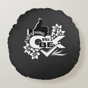 Cojín Redondo Todo saldrá bien" Motivational Graphic Tee