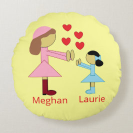 Cojín Redondo Todos los niños necesitan amor: amarillo