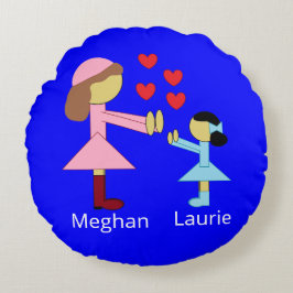 Cojín Redondo Todos los niños necesitan amor: azul