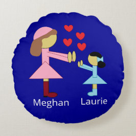 Cojín Redondo Todos los niños necesitan amor: azul oscuro