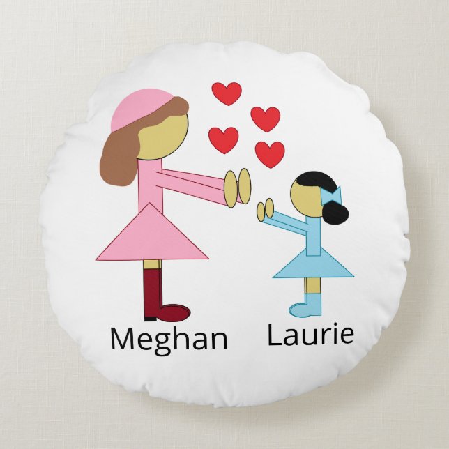 Cojín Redondo Todos los niños necesitan amor: Blanco (Anverso)