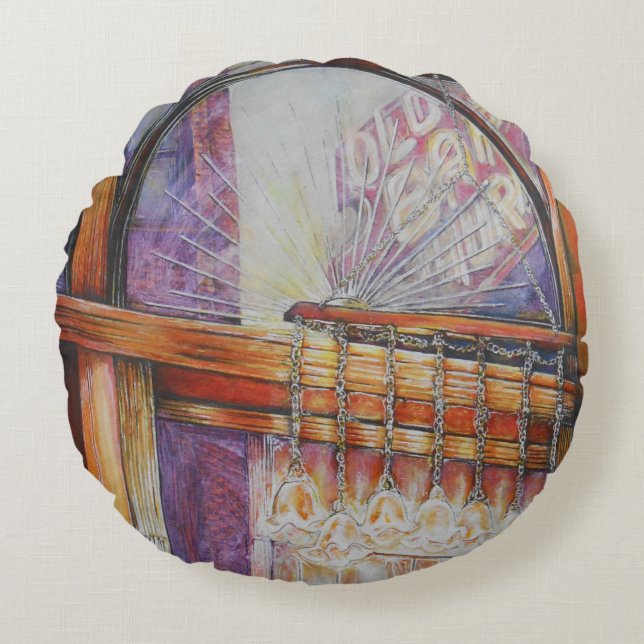 Cojín Redondo Todos Somos Meses Volando A La Misma Luz. (Anverso)