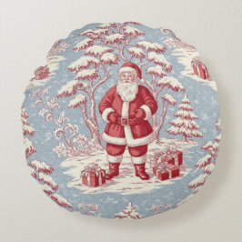 Cojín Redondo Toile de Navidad