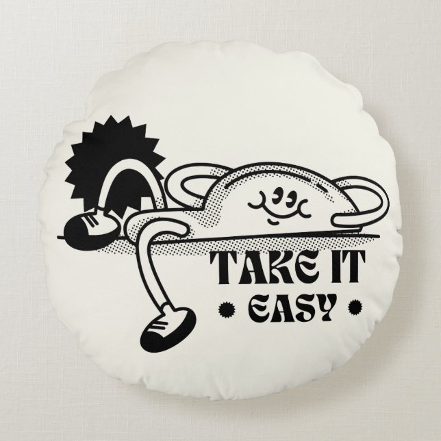 Cojín Redondo tómelo fácil para las bolsas de tote (Anverso)