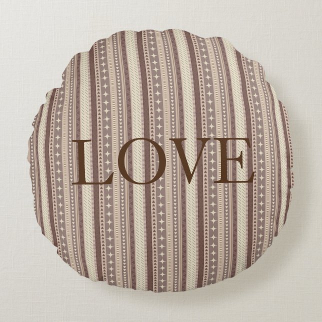 Cojín Redondo Tones terrestres naturales (Anverso)