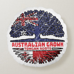 Cojín Redondo Tonga Tonga Bandera de Australia Árbol australiano