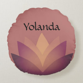 Cojín Redondo Tonos de las flores de Mauve Lotus